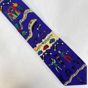 Rogue by Rooster Mens Tie Twist N Shout Party Piano Dancing Vintage Necktie Blue